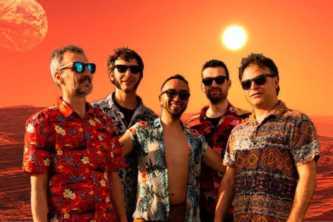 Die 5 Mitglieder der Band auf ihrem Pressefoto